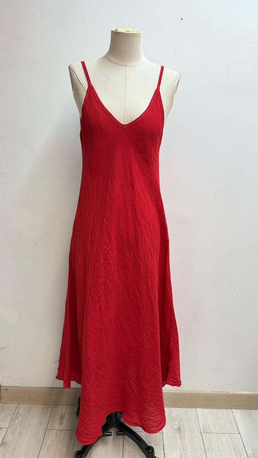 Robe longue en lin ROUGE 25281