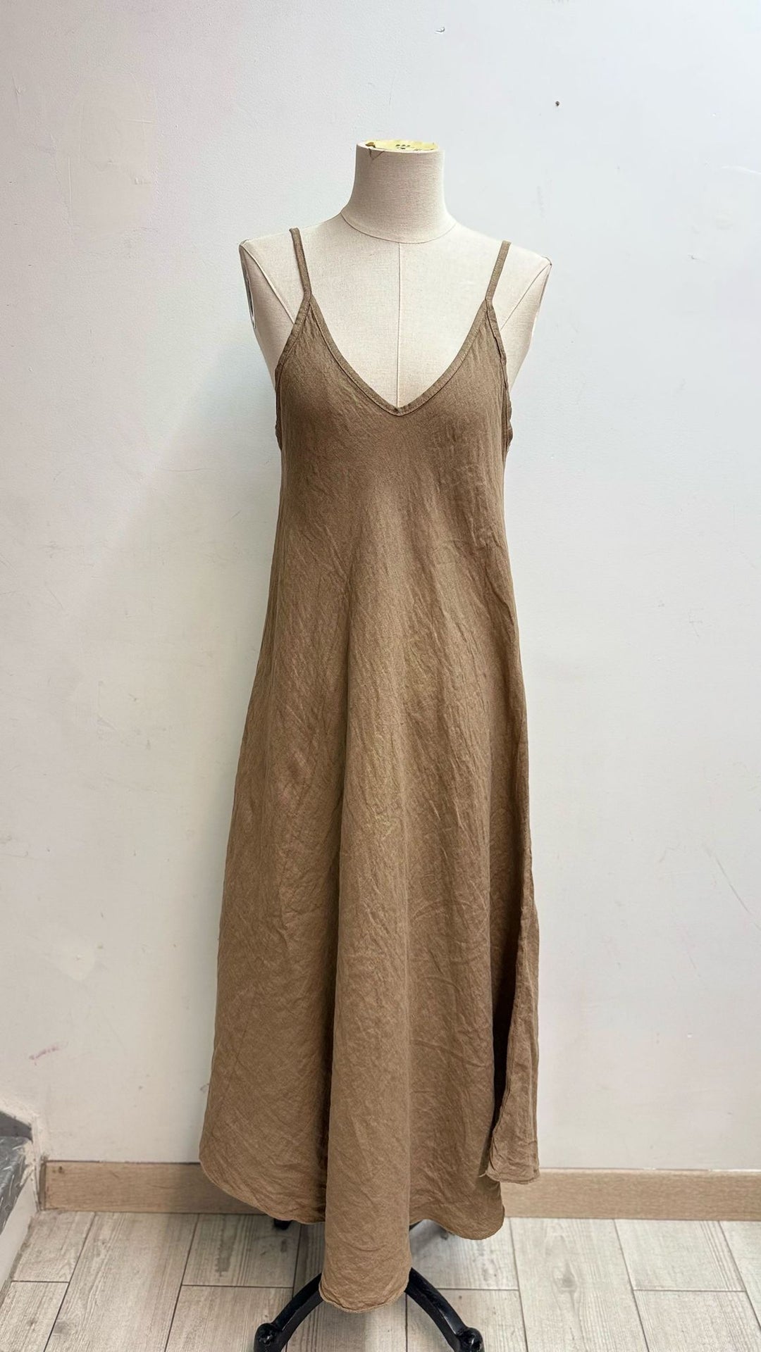 Robe longue en lin CAMEL 25281