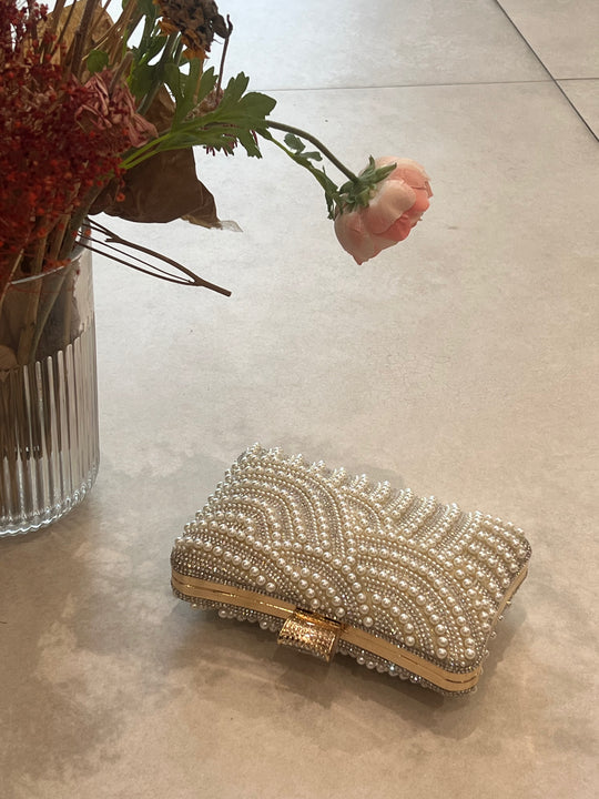 Pochette perles doré 009
