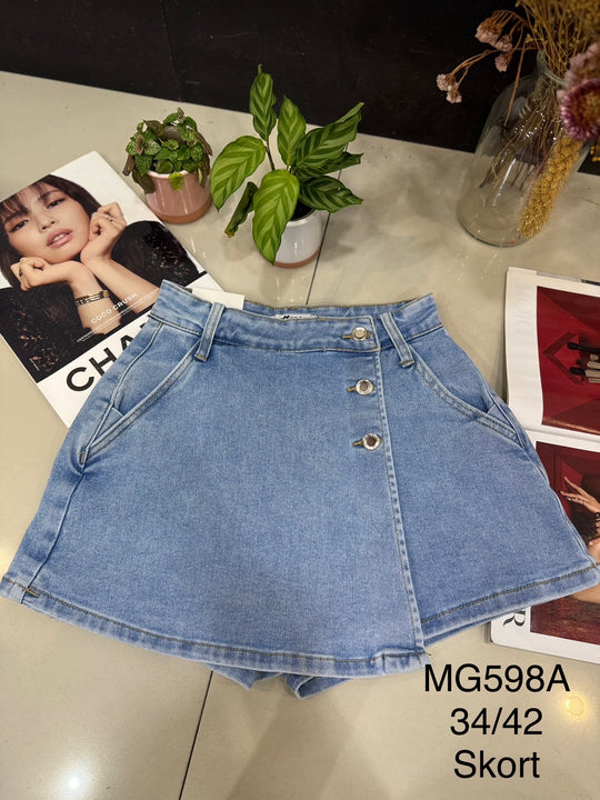 Jupe short bleu jean 598