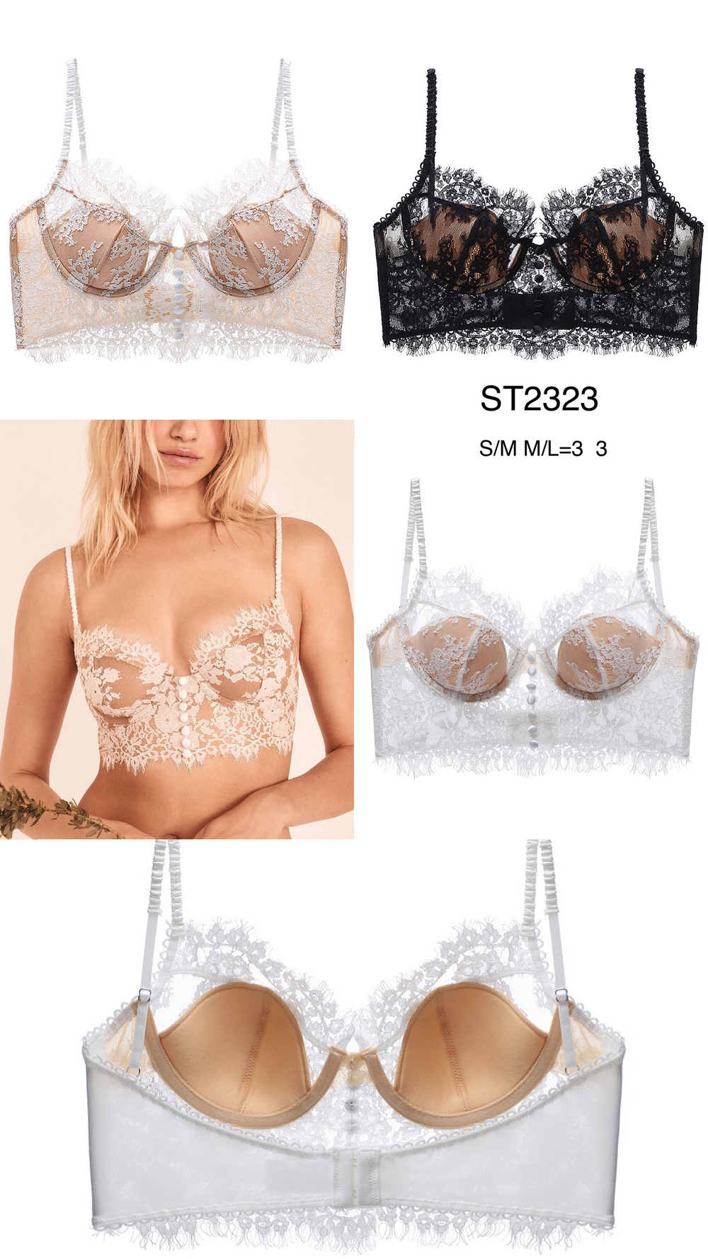 Brassière dentelle blanc 2323