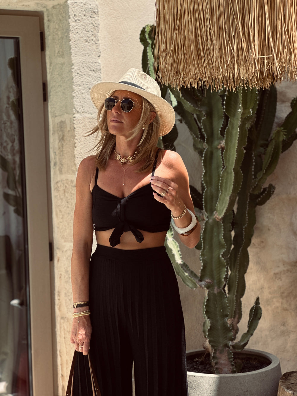 Ensemble top + pantalon Noir