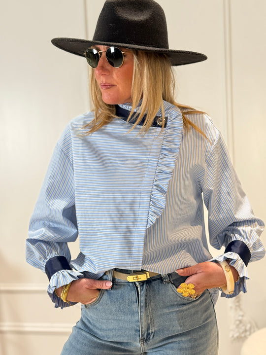 Chemise rayure col croisé 5182