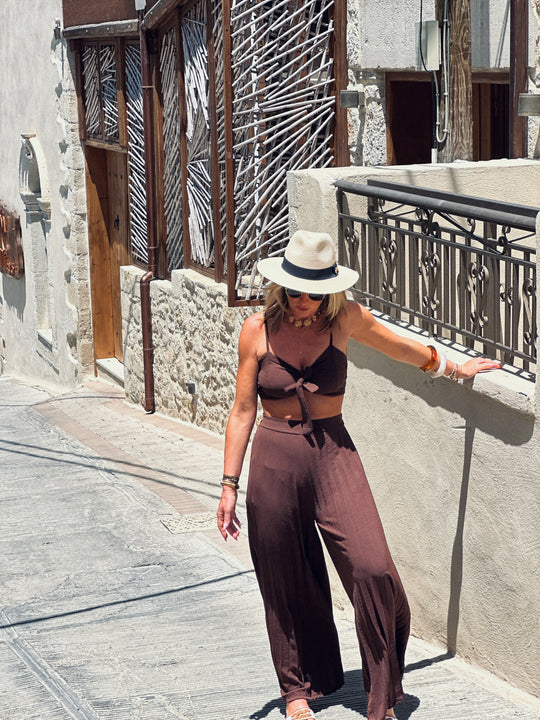 Ensemble top + pantalon choco