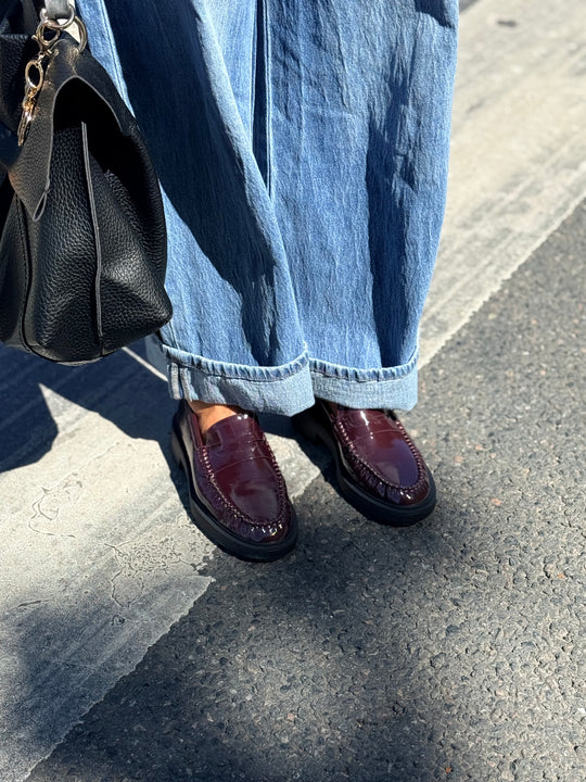 Moccasin brillant Bordeaux (taille petit)