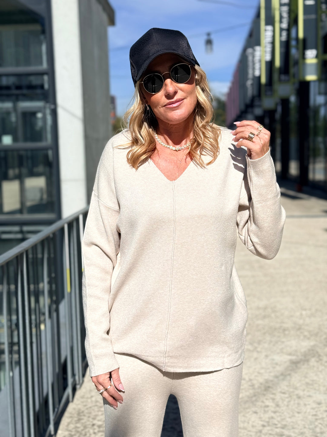 Ensemble pull col V + pantalon PC7536