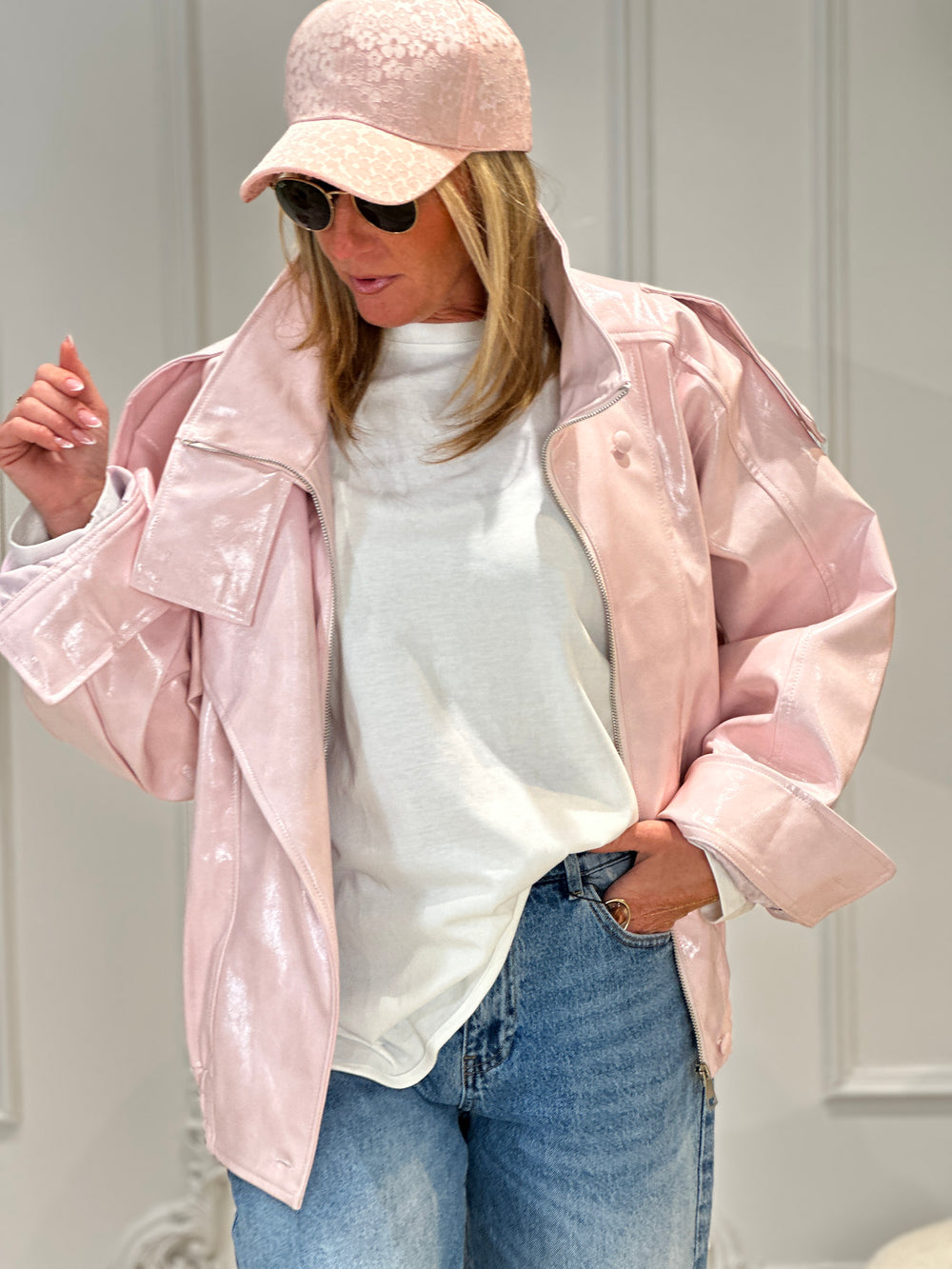 Bomber similicuir Rose D08  (PRECOMMANDE)