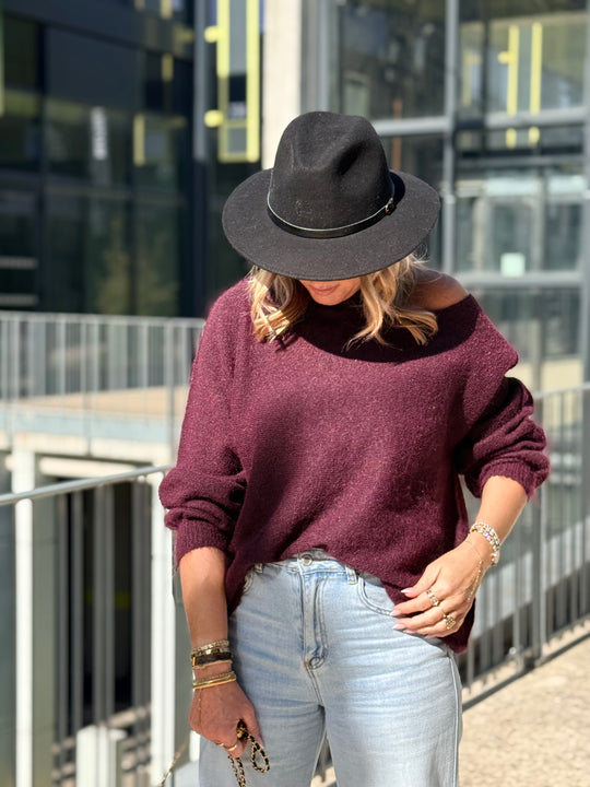 Pull manches long épaules ouverte 8838