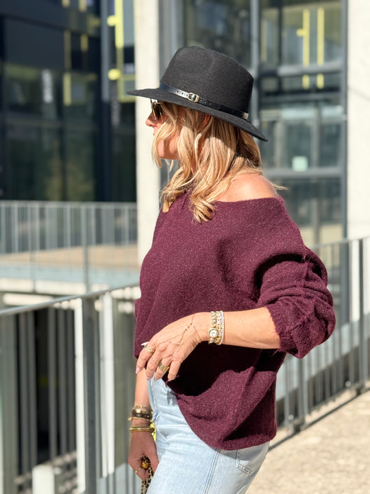 Pull manches long épaules ouverte 8838