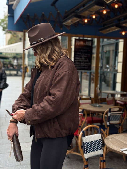 Veste choco effet daim doudoune 62513