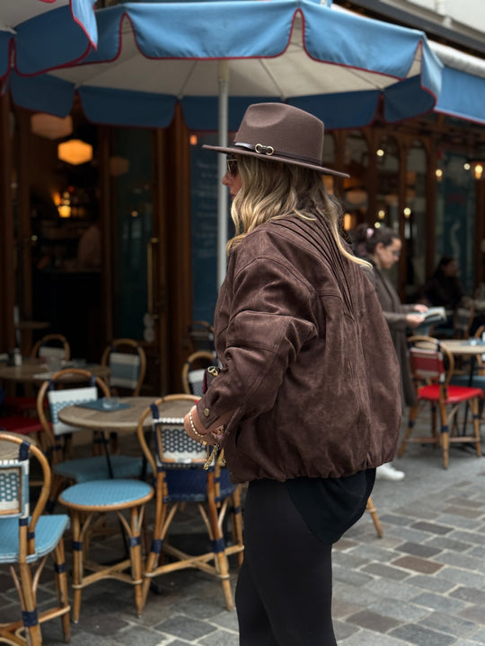 Veste choco effet daim doudoune 62513