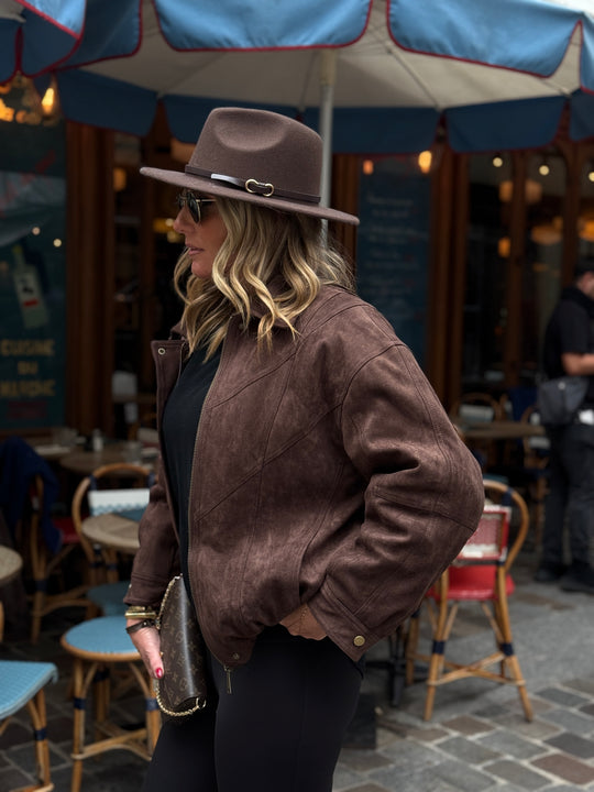 Veste choco effet daim doudoune 62513