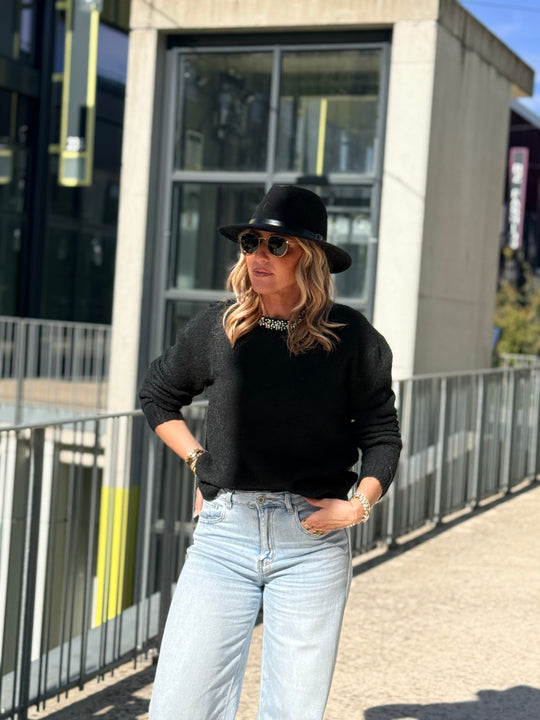 Pull col strass Noir 2628