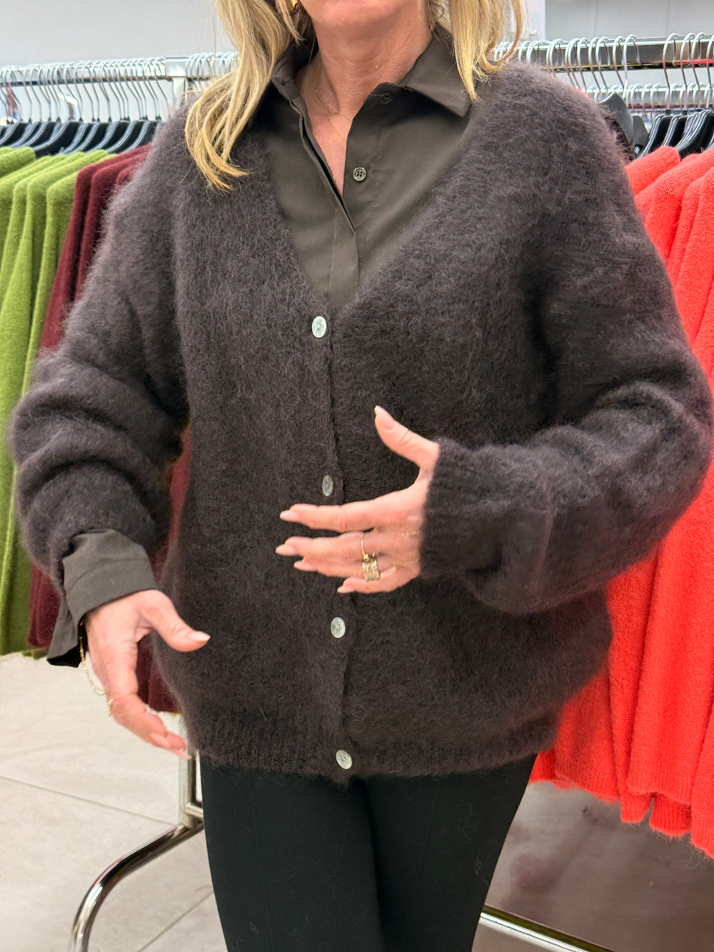 Pull/gilet baby mohairs col V 20483