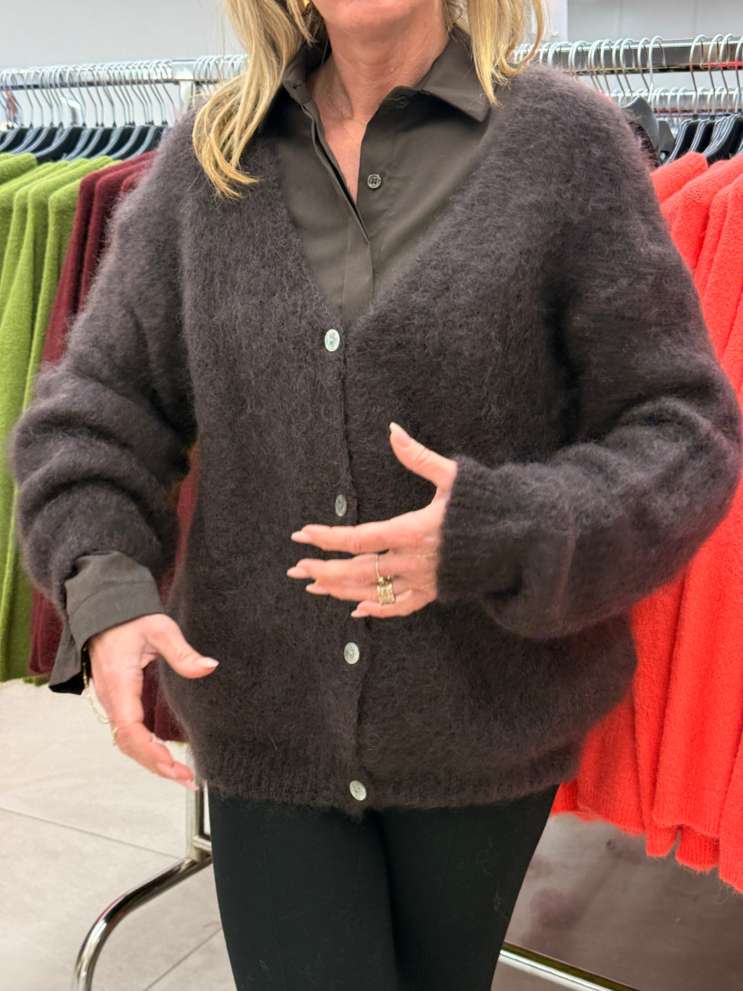 Pull/gilet baby mohairs col V 20483