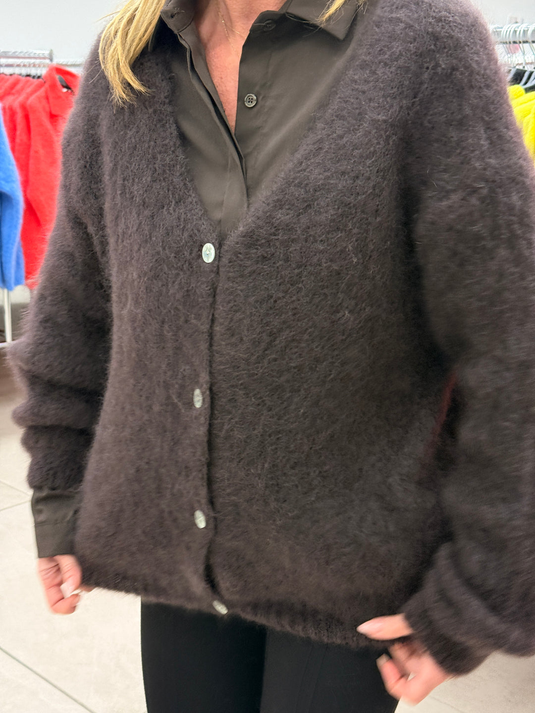 Pull/gilet baby mohairs col V 20483