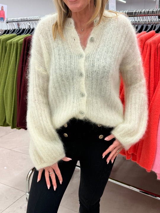 Pull/gilet baby mohairs manche bouffante