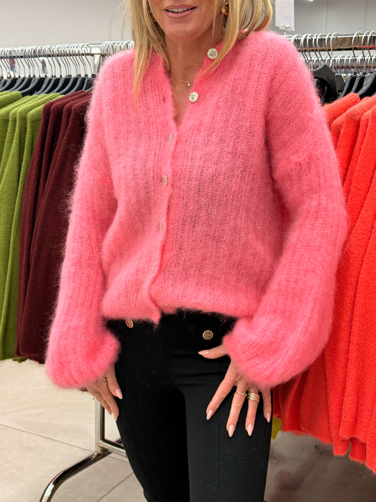 Pull/gilet baby mohairs manche bouffante