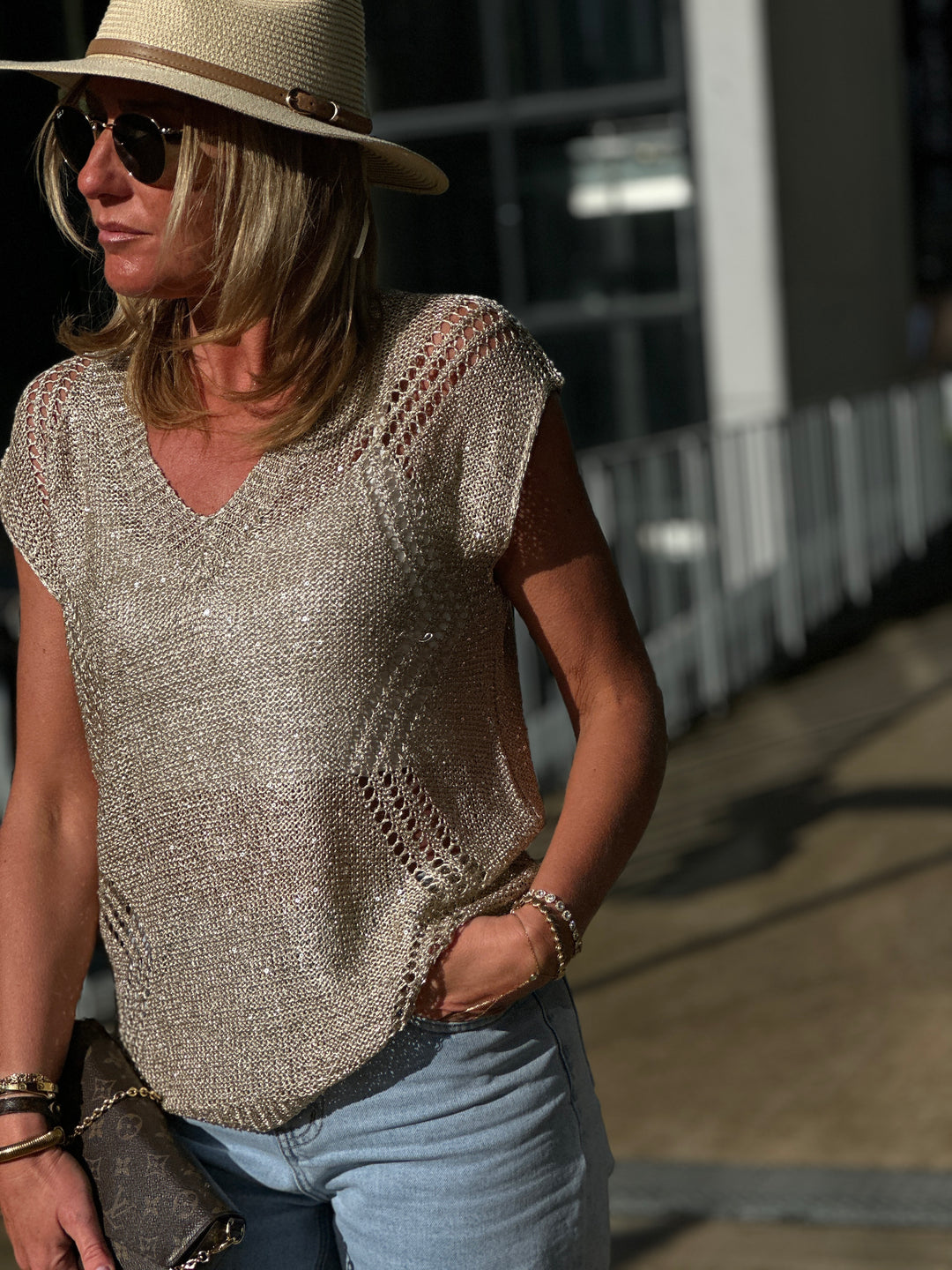 Pull crochet sequin or Y8502