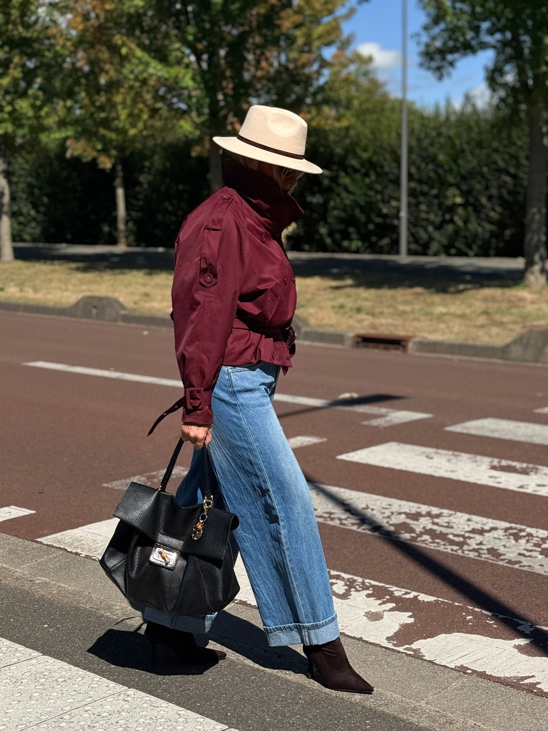 Trench col Montant Bordeaux 202389