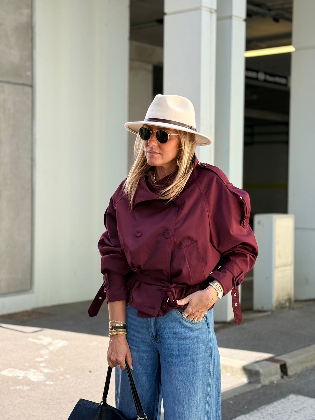Trench col Montant Bordeaux 202389