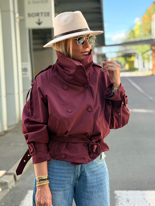 Trench col Montant Bordeaux 202389