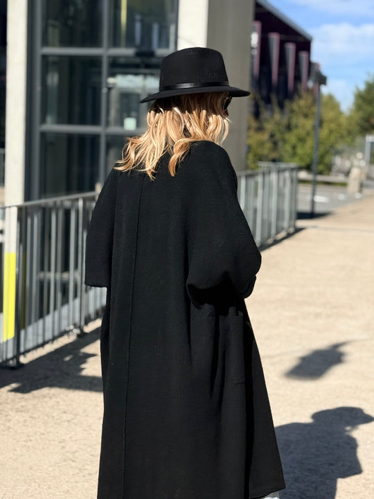 Gilet long bouton or B1713 Noir