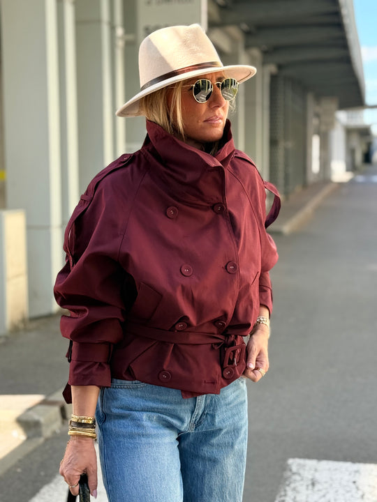 Trench col Montant Bordeaux 202389