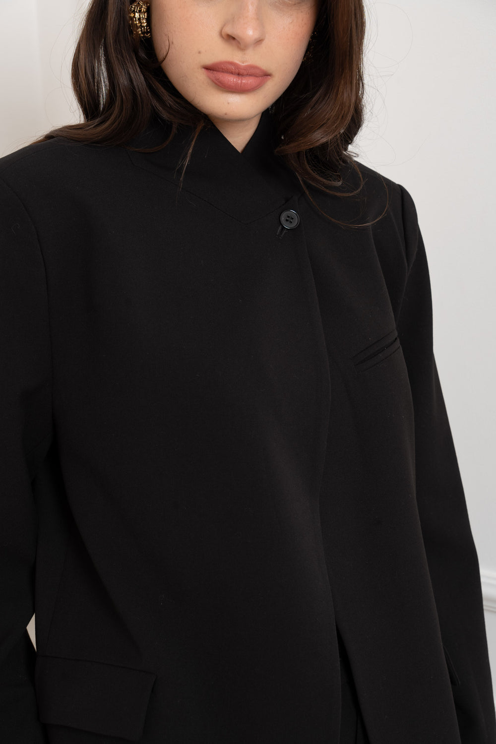 Blazer croisé Uni noir