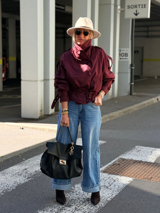 Trench col Montant Bordeaux 202389