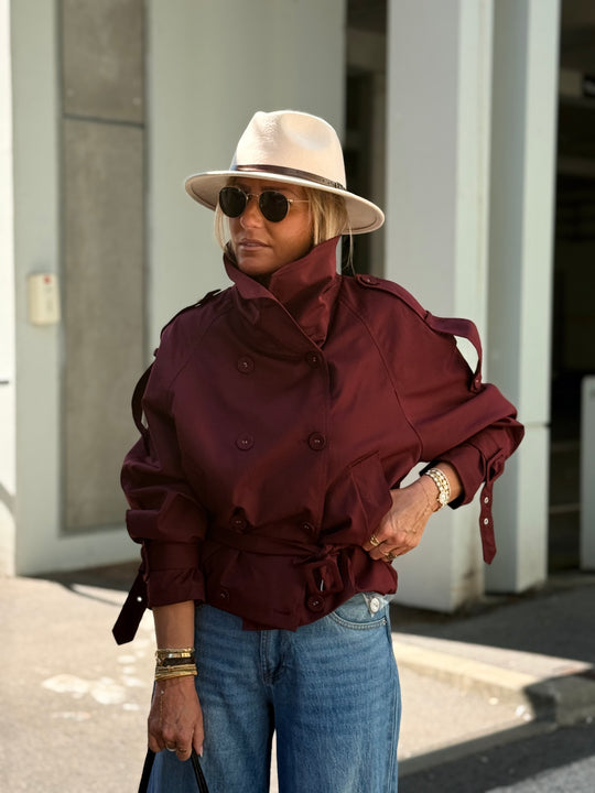 Trench col Montant Bordeaux 202389
