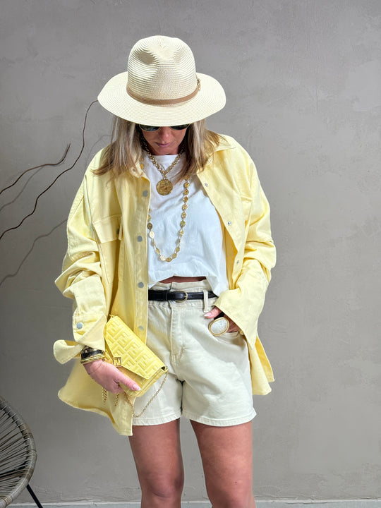 Chemise jean Jaune 12028-1