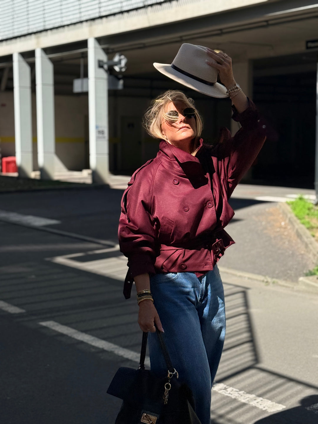 Trench col Montant Bordeaux 202389