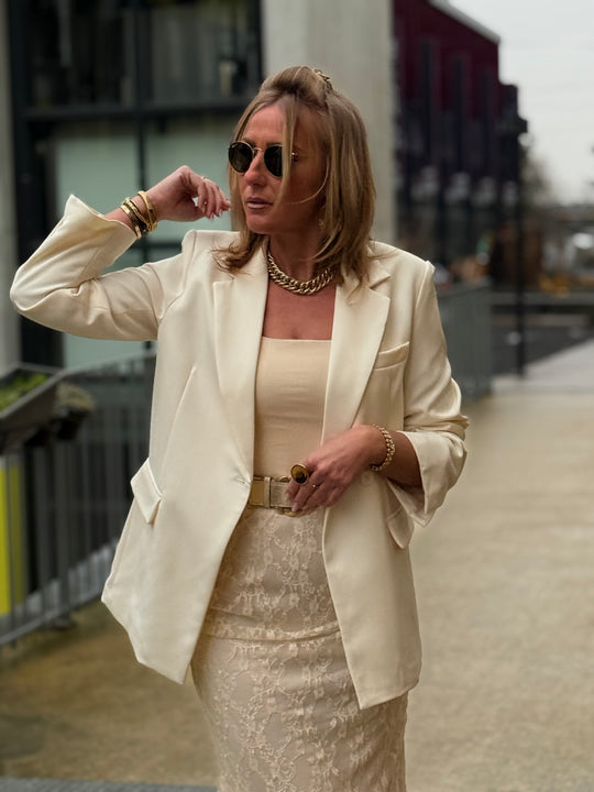 Blazer fluide droite beige/26837