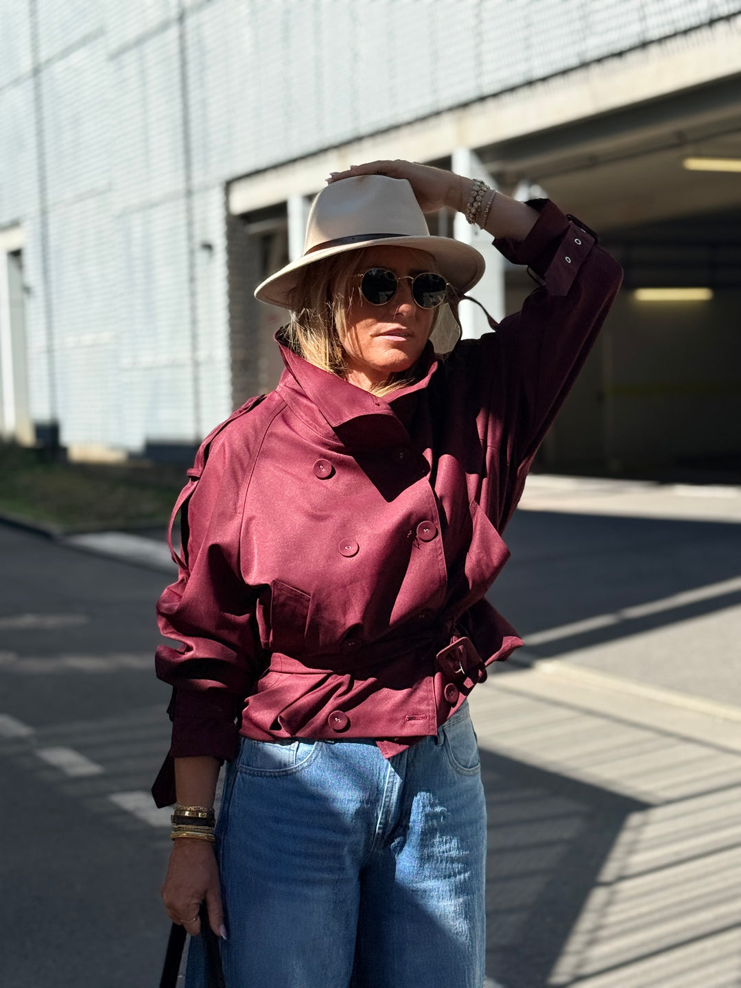 Trench col Montant Bordeaux 202389