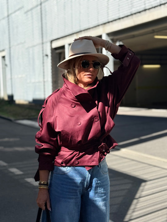 Trench col Montant Bordeaux 202389