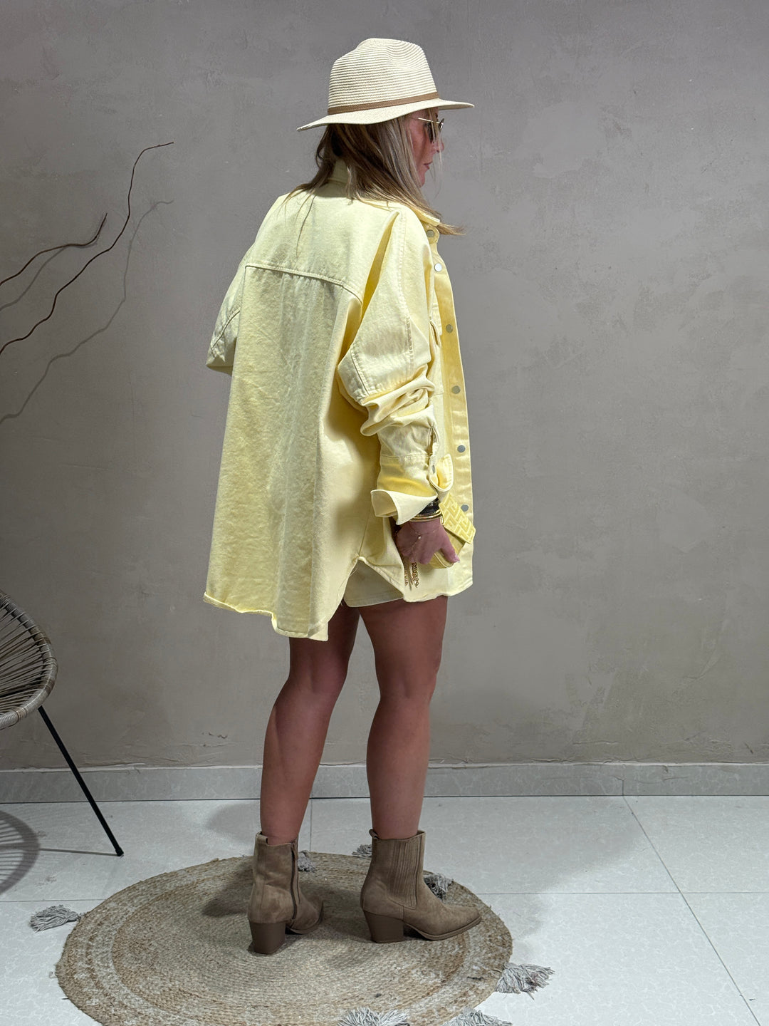 Chemise jean Jaune 12028-1