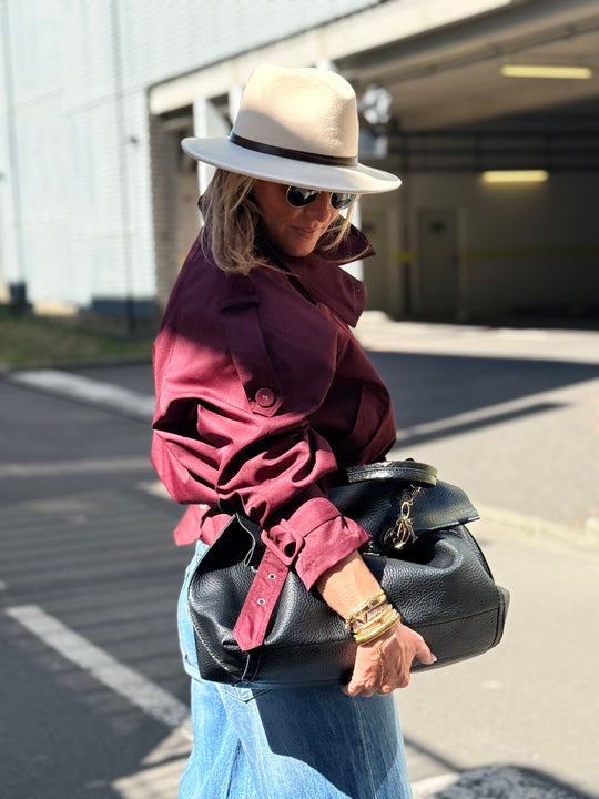 Trench col Montant Bordeaux 202389