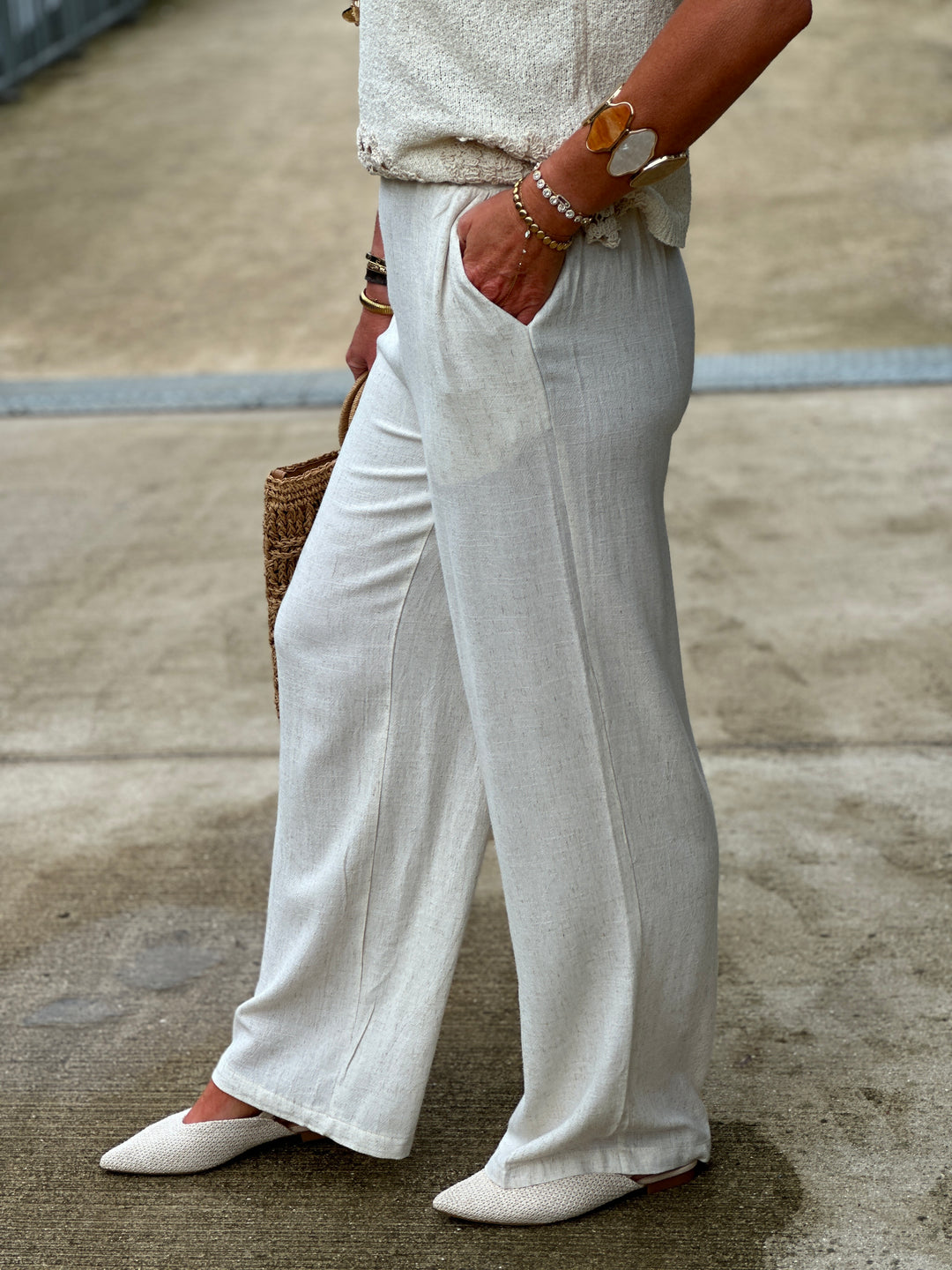 Pantalon lin simple Rm-542