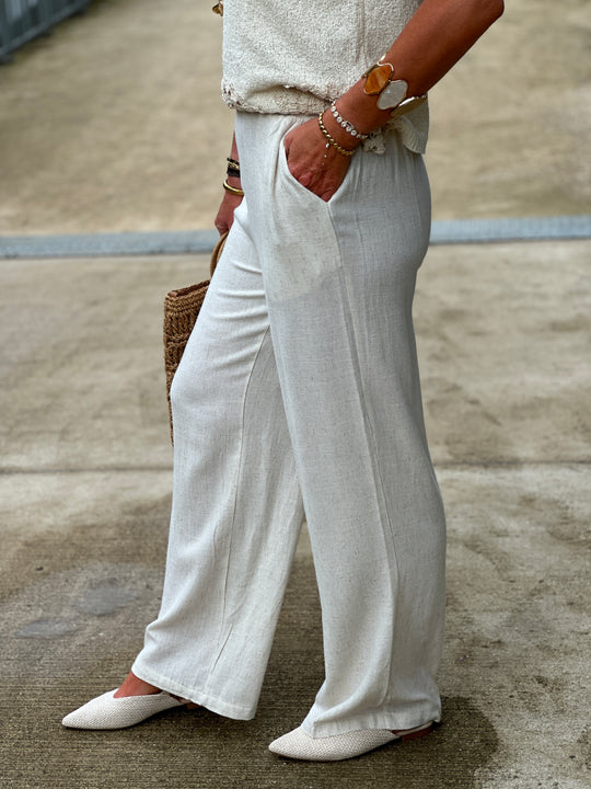 Pantalon lin simple Rm-542