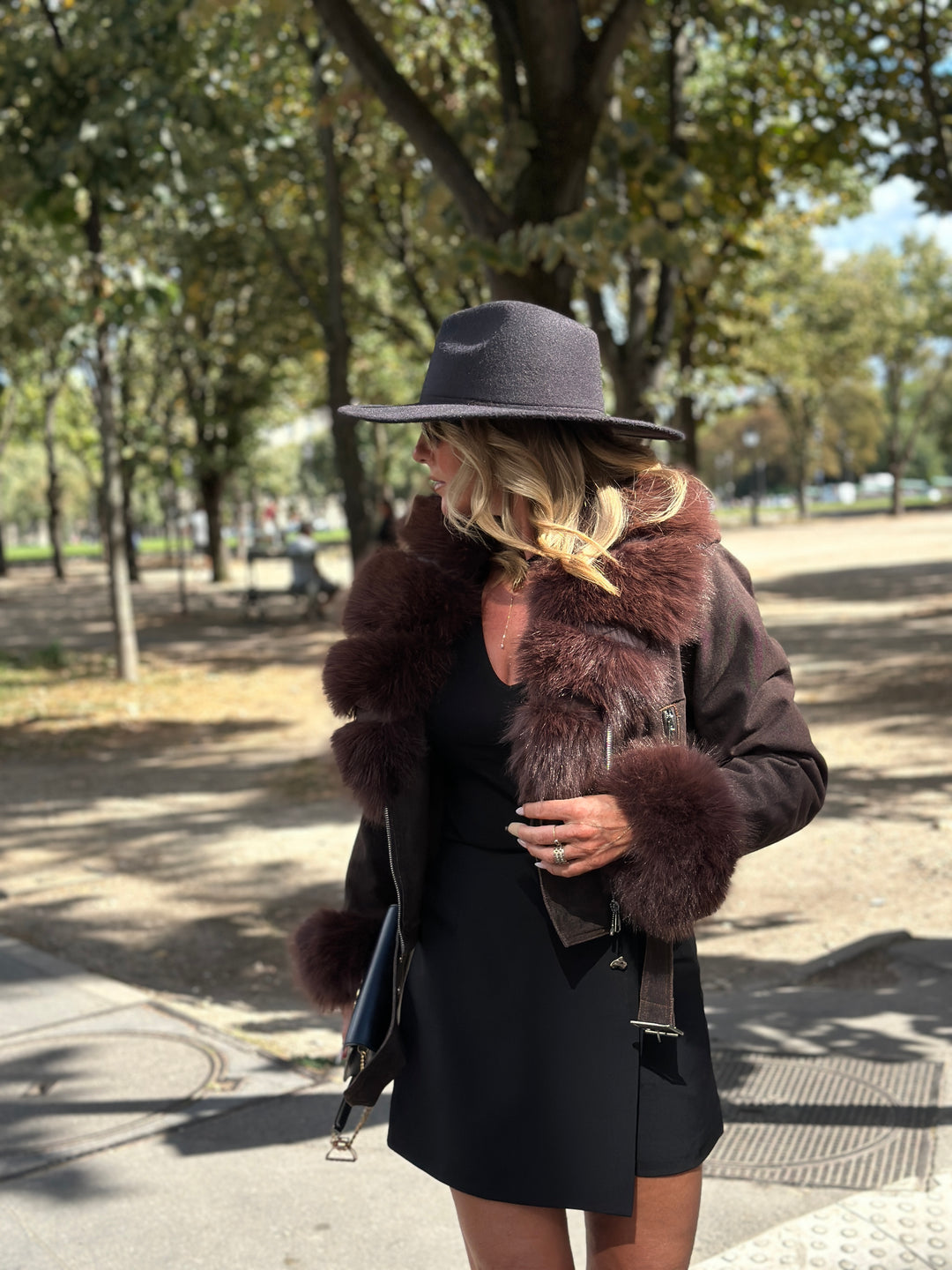 Veste jean fourrure et manches 202286
