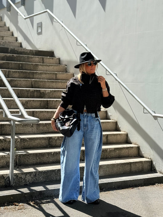 Veste similicuir léopard noir 8549
