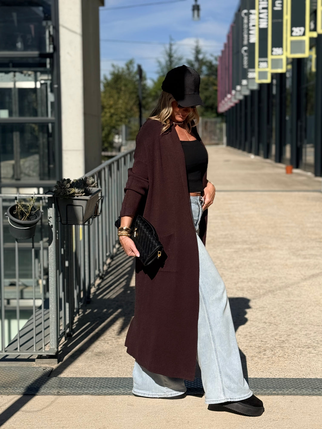 Gilet long col droit YL8892