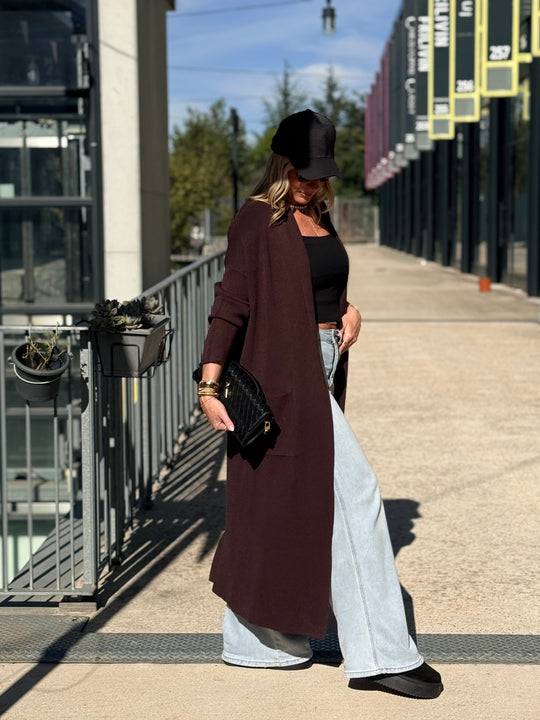 Gilet long col droit YL8892