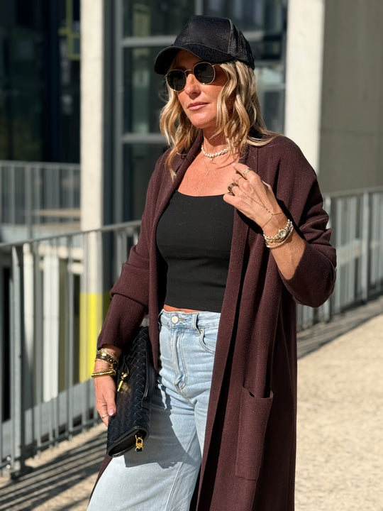 Gilet long col droit YL8892