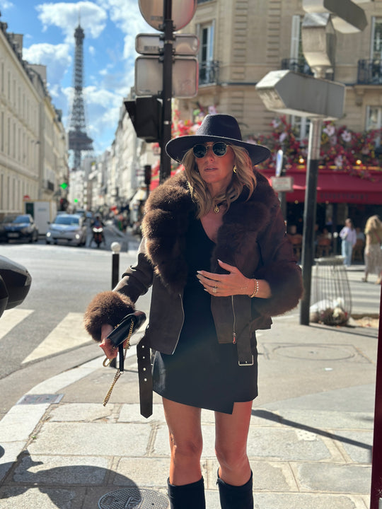 Veste fourrure manches et col Choco 202272