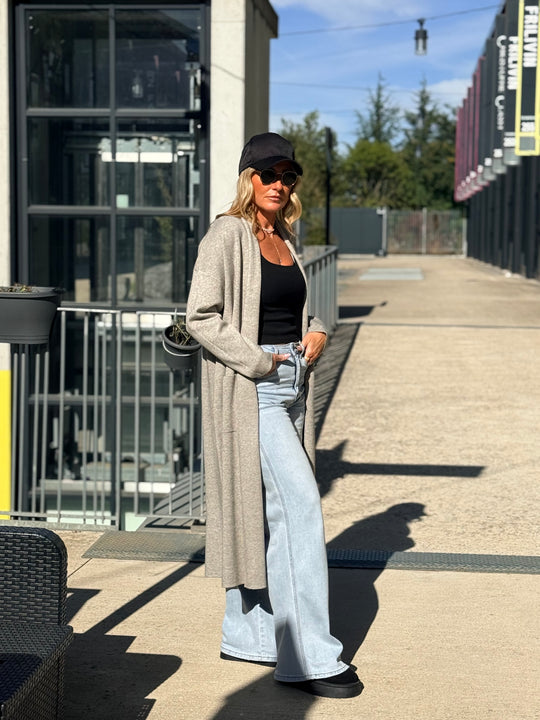 Gilet long col droit YL8892