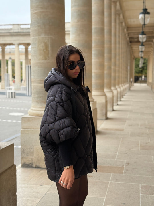 Doudoune cape manchette Noir2970
