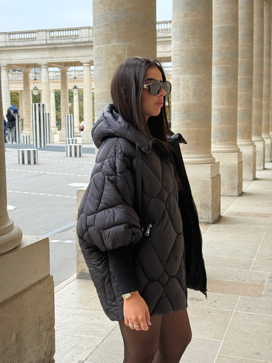Doudoune cape manchette Noir2970