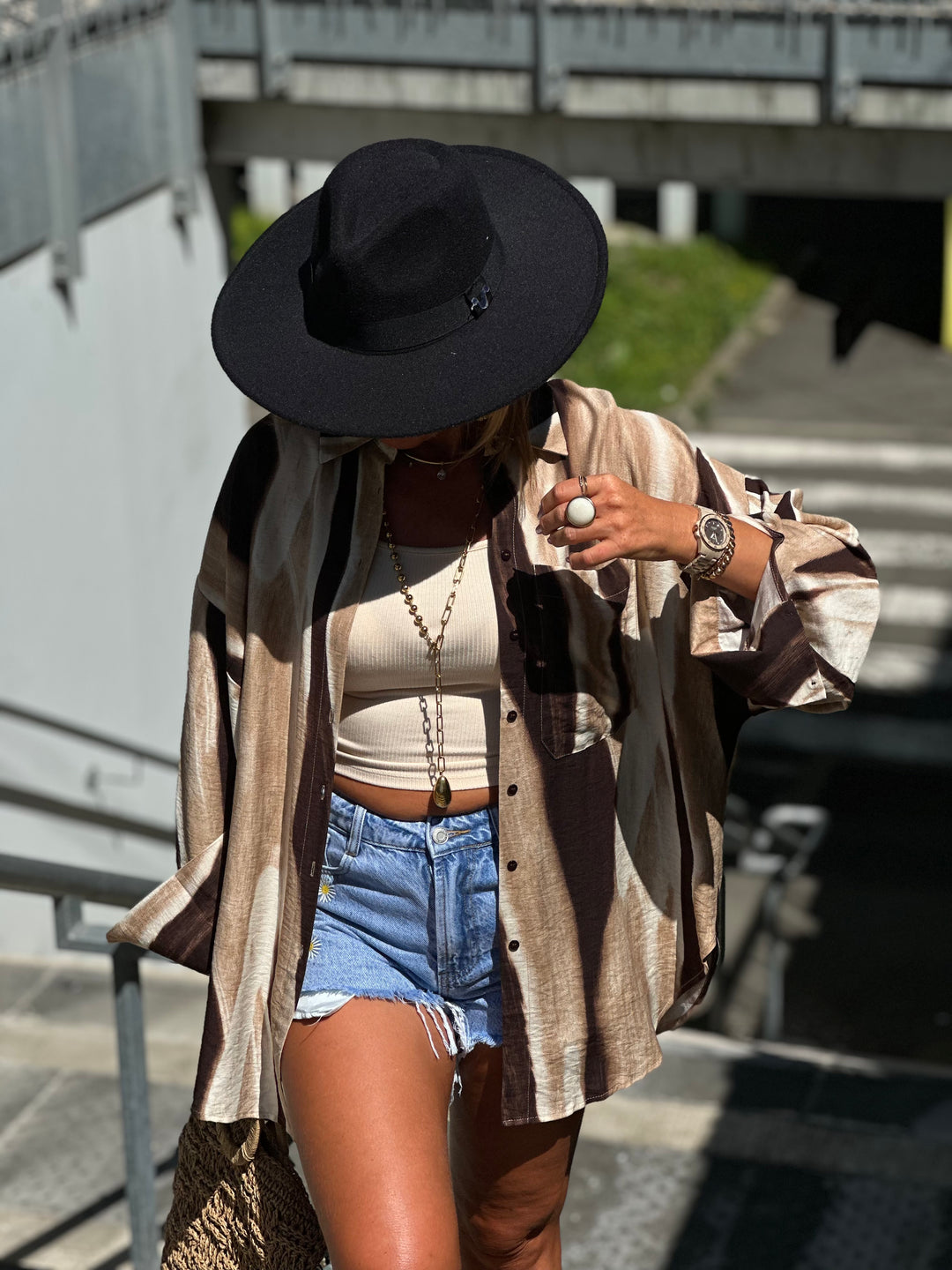 Chemise délavé Choco /El 11126